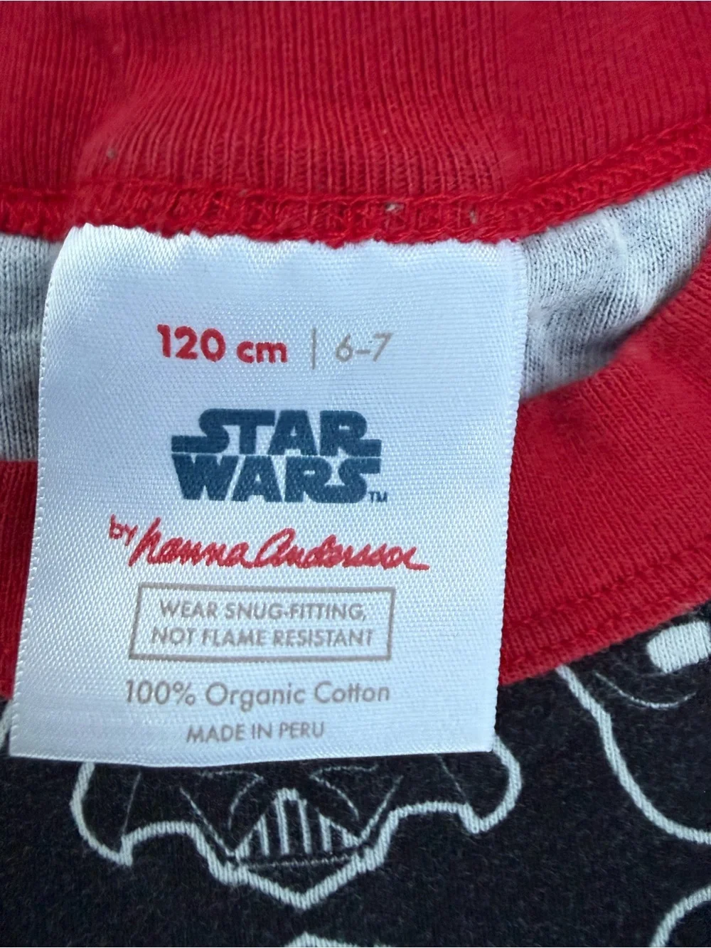 STAR WARS kids size 6-7 Darth Vader 2pc Pajama Set Organic Cotton